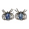 Natural Lapis Lazuli Pendants, Spider Charms, with Rack Plating Antique Silver Tone Brass Findings, Cadmium Free & Lead Free, 36x36x7.5mm, Hole: 3x5.5mm