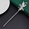 Alloy Hair Sticks Settings, Butterfly, Platinum, 165mm