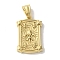 Ion Plating(IP) 304 Stainless Steel Pendants, Rectangle with Fleur De Lis Charm, Golden, 29x19x3.5mm, Hole: 8.5x4.5mm