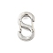 Non-Tarnish 304 Stainless Steel S Shaped Carabiner, Keychain Clasps, Stainless Steel Color, 11.5x6x2.5mm