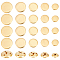 Olycraft 50Pcs 5 Styles 3-Hole Brass Buttons, for Sewing Crafting, Half Round, Golden, 14.5~24.5x9~14mm, Hole: 1.8~2x2~3mm, 10pcs/style