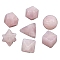 Natural Rose Quartz Mixed Shape Figurines Statues for Home Desk Decorations, 15~24mm, 7pcs/set