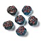 Transparent Lampwork Beads, Rose, Marine Blue, 13x8mm, Hole: 1mm, about 65~75pcs/100g