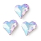 Glass Rhinestone Cabochons, Flat Back & Back Plated, Faceted, Heart, Vitrail Light, 8x9x3mm