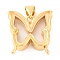 Rack Plating Brass Locket Pendants, with Plastic, Cadmium Free & Lead Free, Long-Lasting Plated, Real 18K Gold Plated, Butterfly, 18x18x7.5mm, Hole: 4x3mm