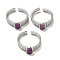 Natural Ruby Adjustable Rings, with Platinum Brass Findings, Long-Lasting Plated, Jewely for Women, Rectangle, Adjustable