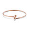 SHEGRACE Brass Bangles, Round, Rose Gold, 2-3/8 inch(6.22cm)