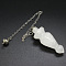 Natural Quartz Crystal Cone Dowsing Pendulum Big Pendants, with Metal Findings, 240mm