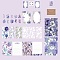 Flower Scrapbook Paper Pads & Stickers & Envelope Set, for DIY Album Scrapbook, Background Paper, Diary Decoration, Lilac, 50~297x30~210mm, 40pcs/set