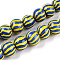 Handmade Nepalese Lampwork Beads, Round, Yellow, 18~22x17~19mm, Hole: 2.5~5.5mm, about 35~36pcs/strand, 25.79~26.38 inch(65.5~67cm)