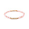 Gold-tone Miyuki Elastic Crystal Beaded Bracelet with Acrylic Tube Beads