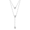 SHEGRACE 925 Sterling Silver Tiered Necklaces, with Grade AAA Cubic Zirconia and Cable Chains, Platinum, 16.54 inch(42cm)