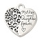 Heart with Words Tibetan Style Alloy Pendants, Lead Free & Cadmium Free, Antique Silver, 29x28x2mm, Hole: 3.5mm, about 100pcs/500g