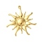 304 Stainless Steel Pendants, Sun Charm, Real 18K Gold Plated, 35.5x23.5x5.5mm, Hole: 2.5mm