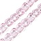 Electroplate Glass Beads Strands, Pearl Luster Plated, Square, Lavender Blush, 10.5x10.5~11x6.5mm, Hole: 1mm, about 59~60pcs/strand, 25.12~25.59 inch(63.8~65cm)