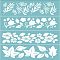 Self-Adhesive Silk Screen Printing Stencil, for Painting on Wood, DIY Decoration T-Shirt Fabric, Flower, Sky Blue, 28x22cm