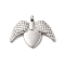 Non-Tarnish 304 Stainless Steel Pendants, Angel Wing Charm, Stainless Steel Color, 19x25x2mm, Hole: 2mm