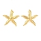 304 Stainless Steel Stud Earrings for Women, Starfish, Real 18K Gold Plated, 27.5x28.5mm