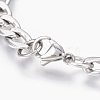 304 Stainless Steel Figaro Chain Bracelets BJEW-L636-08D-P-2