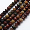 Natural Polychrome Jasper/Picasso Stone/Picasso Jasper Beads Strands G-I199-09-6mm-1