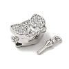 Rhodium Plated 925 Sterling Sliver Pave Clear Cubic Zirconia Box Clasps STER-M114-10P-2