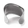 Plain 304 Stainless Steel Wide Cuff Bangles for Women BJEW-D038-02P-3