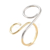 Brass Open Cuff Ring for Women RJEW-C102-10GP-1