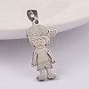 Boy 304 Stainless Steel Pendants STAS-M245-28-2