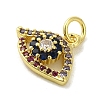 Brass Micro Pave Cubic Zirconia Charms KK-M283-15E-02-2