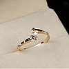 Real 18K Gold Plated Brass Cubic Zirconia Cuff Rings RJEW-EE0001-024E-5