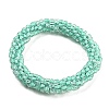 Crochet Glass Beads Braided Stretch Bracelet BJEW-K232-01C-1