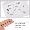 SUNNYCLUE 3Pcs 3 Style Rhodium Plated 925 Sterling Silver Chain Extender FIND-SC0001-61P-3