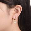 Brass Micro Pave Clear Cubic Zirconia Huggie Hoop Earrings EJEW-JE04380-01-4