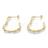 Bamboo Joint Ring Brass Stud Earring for Women EJEW-N011-102-2