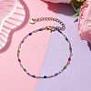 304 Stainless Steel Enamel Link Chains Bracelets for Women BJEW-JB10326-2