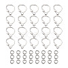 Pandahall Brass Huggie Hoop Earring Findings & Open Jump Rings KK-TA0007-84B-S-15