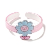 Flower Resin Cuff Bangle for Children BJEW-Q774-01C-2
