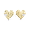 Clear Cubic Zirconia Heart Stud Earrings EJEW-P205-07G-2