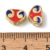 Rack Plating Brass Enamel Beads KK-P276-39G-2