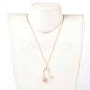 Eco-Friendly Glass Pearl & Glass Beads Pendant Necklaces NJEW-JN02622-02-4