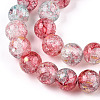 Baking Painted Crackle Glass Bead Strands DGLA-R053-05K-A-1-3