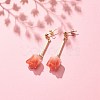 Acrylic 3D Flower Dangle Stud Earrings EJEW-JE04935-4