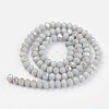 Electroplate Opaque Solid Color Glass Beads Strands EGLA-A034-P6mm-L-3