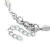 Non-Tarnish 304 Stainless Steel Rhombus Link Chain Bracelets for Women BJEW-D023-01P-3