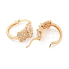 Brass Micro Pave Clear Cubic Zirconia Hoop Earrings EJEW-A107-05E-KCG-2