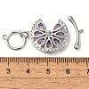 Brass with Pave Cubic Zirconia Toggle Clasps KK-N254-88P-4