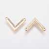 Brass Micro Pave Cubic Zirconia Charms X-KK-A144-035G-2