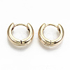 Brass Huggie Hoop Earrings KK-T062-46G-NF-1