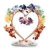 Natural Mixed Stone Chips Heart Tree Decorations PW-WG86934-08-1