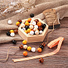 120Pcs 6 Style Natural Wood Beads WOOD-YS0001-02-13